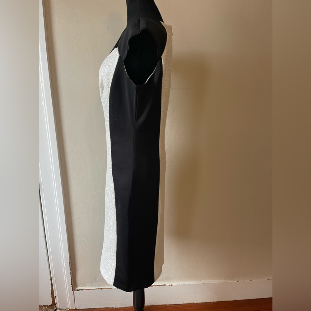 JAX black/soft white contrast dress, w/ cutout neckline, size 10, like new - Picture 4 of 7